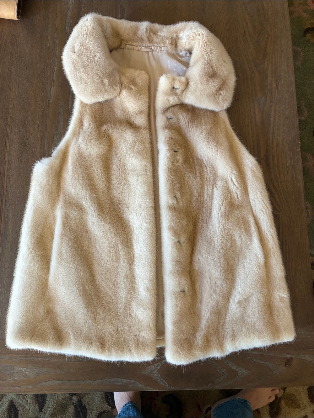 Baerni 1859 natural blush mink vest NEW